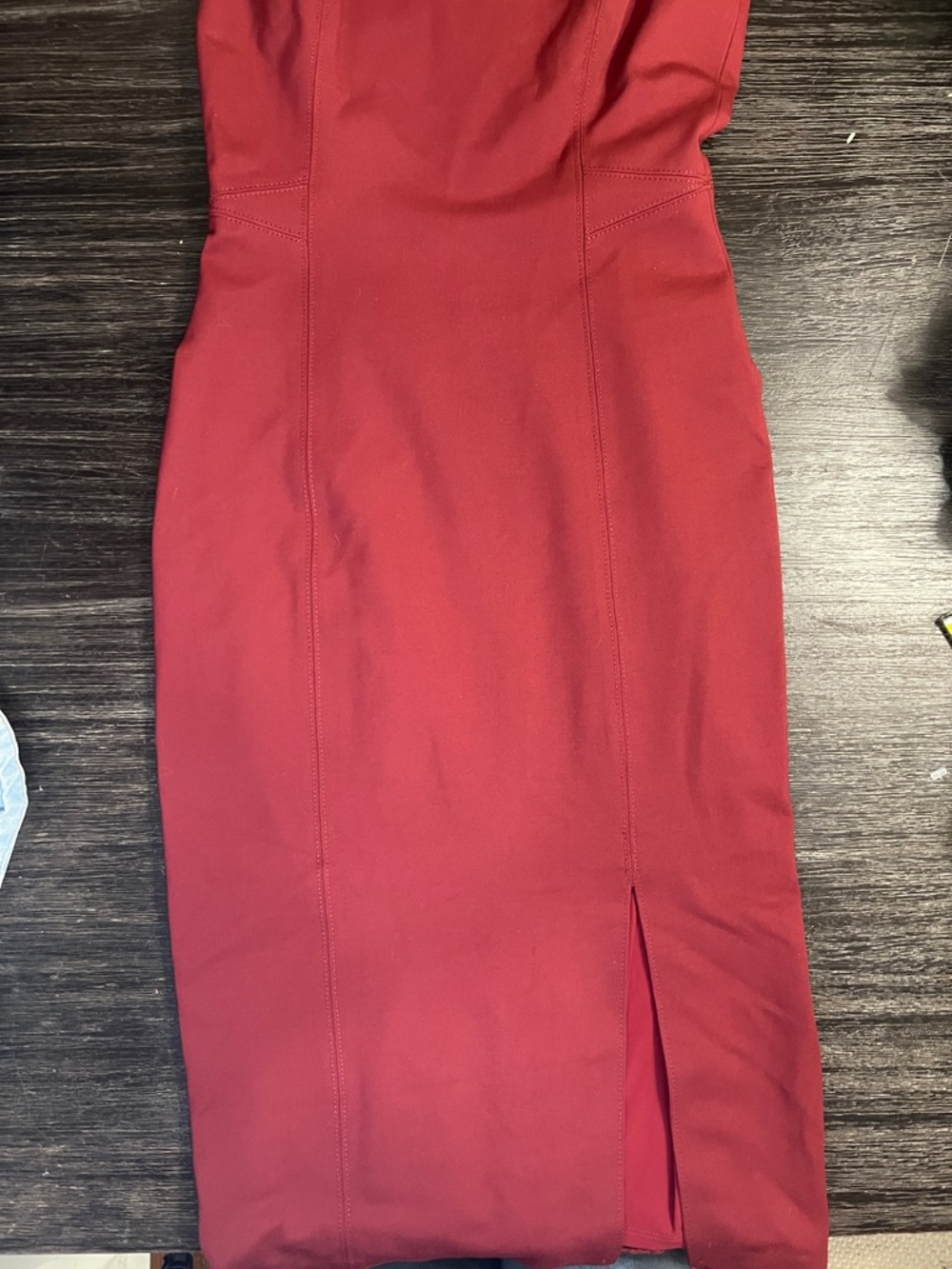 White House Black Market Sleeveless Mock Neck Midi Dress - Burgundy - Picture 6 of 11
